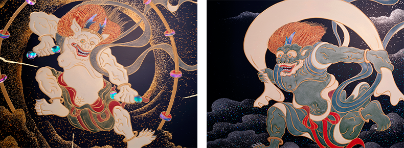 close up of FUJIN RAIJIN