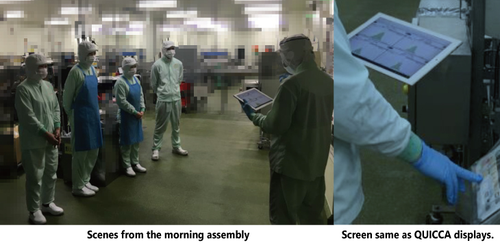 Scenes from the morning assembly, Screen same as QUICCA displays.