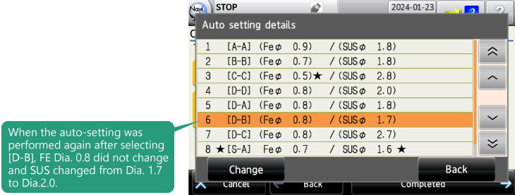 Auto setting details