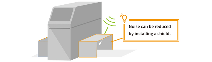 Noise can be reduced by installing a shield