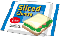 One slice missing in prepackaged cheese slices