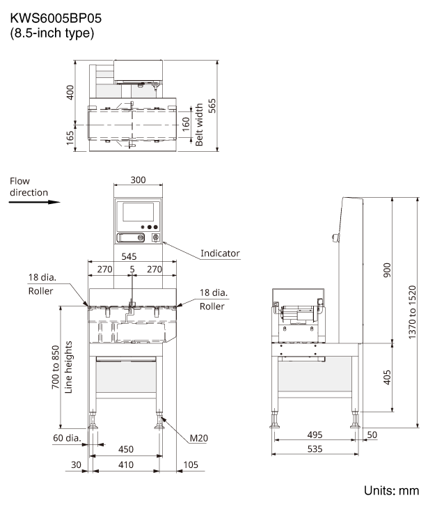 外観図 KWS6005BP05（8.5インチタイプ）