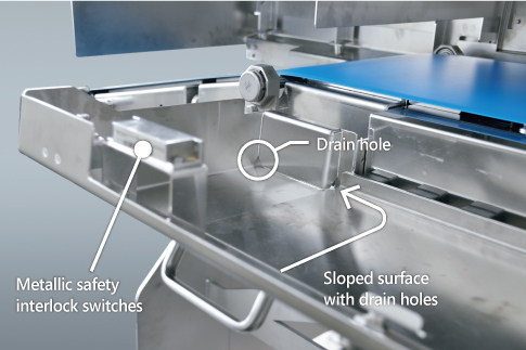 Smooth, sloped surfaces that resist liquid pooling and promote drainage