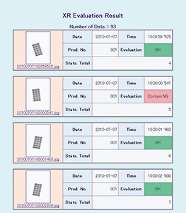 Example od the data output