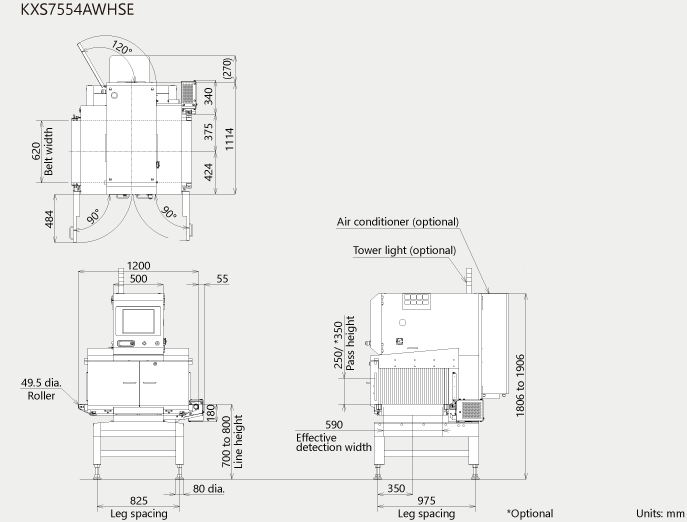 External Dimensions (KXS7554AWHSE)