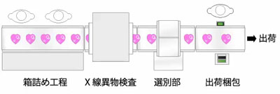 導入事例1: チョコレート箱詰めライン用検査システム