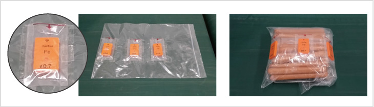 Fig. 2-1: Mounting Jig for Test Pieces in Pocket Type (Note: In an actual operation, a single test piece is used.)