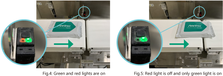 Fig.4: Green and red lights are on/Fig.5: Red light is off and only green light is on