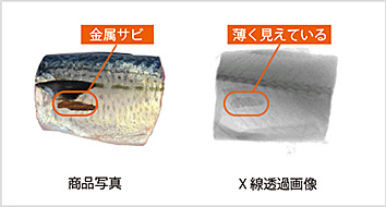 図3-2:金属サビをX線異物検出機