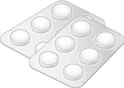 Broken or chipped tablet candies