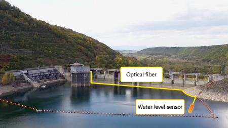 Figure 6: Example of hetero-core optical fiber sensor measurement – Monitoring dam water level