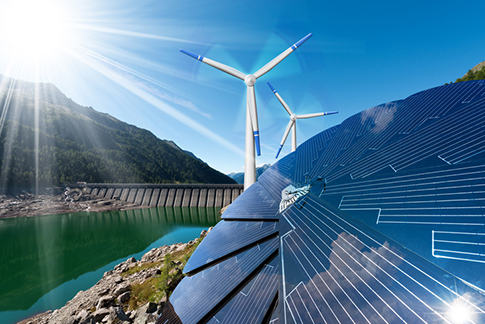 Solar panel Wind power generation, hydro power generation