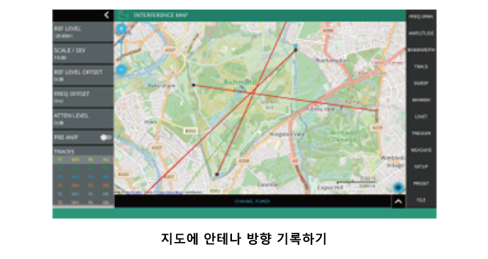 Recording antenna directions on a map