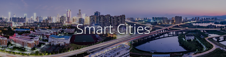 Smart cities with safety and security applications, robotic delivery, traffic flow management, and IoT sensors