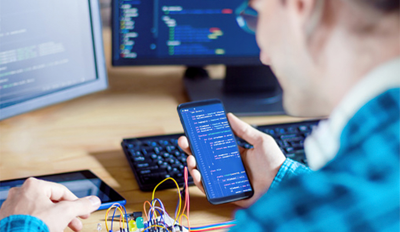 Developer performing iterative testing with a redcap device in the early development stage