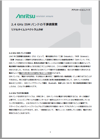 2.4GHz ISMバンドの干渉波探索